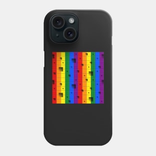 LGBTI flag colors seamless pattern (stripes and squares) Phone Case