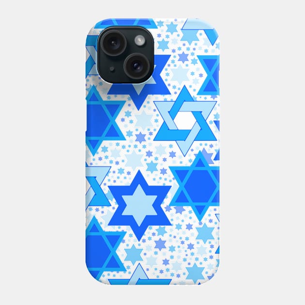 Star of David Blue Cluster Phone Case by KendraHowland.Art.Scroll