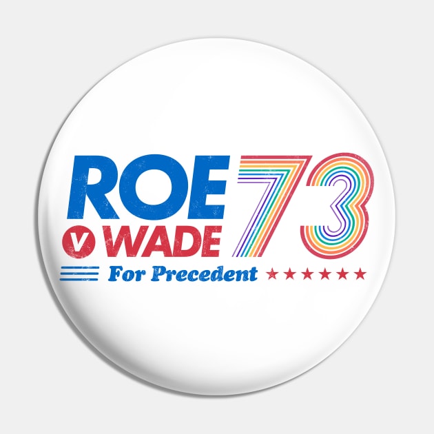 Roe v Wade for Precedent – 1973 US campaign abortion healthcare rights Rainbow Equality Pin by thedesigngarden