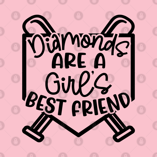 Diamonds Are A Girls Best Friend Softball Baseball Cute by GlimmerDesigns