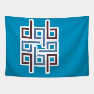 Square decorative color corporate identity sticker design element. QR code and digital tech logo sticker concept. Tapestry