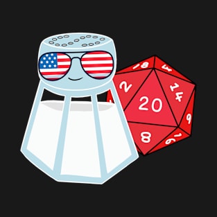 4th of July USA Tabletop Gamer Salt Shaker and D20 T-Shirt