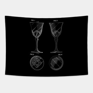 Wine Glass Vintage Patent Drawing Tapestry