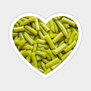 Green Beans Food Photograph Heart Magnet