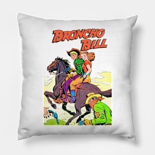 Western  Horse Cowboy Retro Broncho Bill Comic Pillow