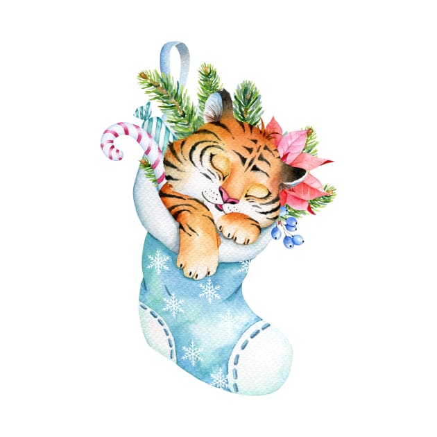 New Year Symbol 2022 - Tiger, Christmas Tiger by Simple Wishes Art