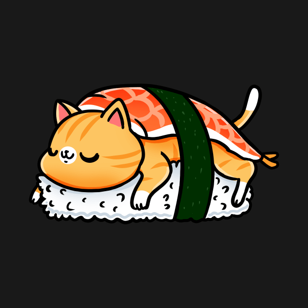 Funny sushi cat by fridaemundae