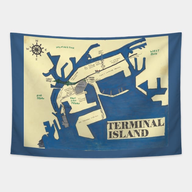 Terminal Island Tapestry by PendersleighAndSonsCartography