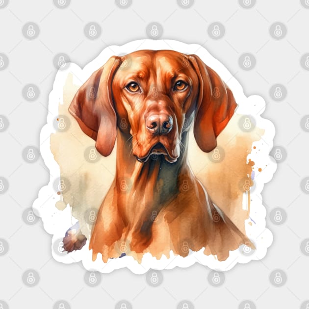 Vizsla Watercolor Painting - Beautiful Dog Magnet by Edd Paint Something