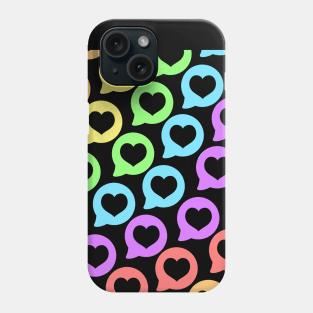 Rainbow Heart Speech Bubbles Phone Case