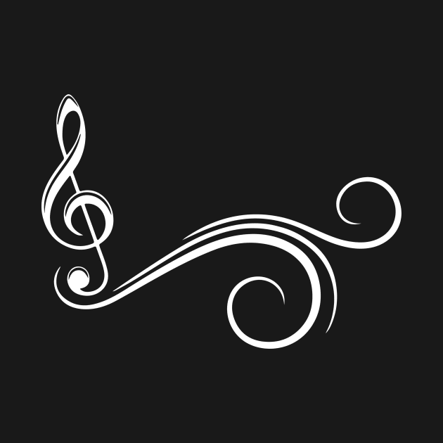 treble clef white filigree by Munayki