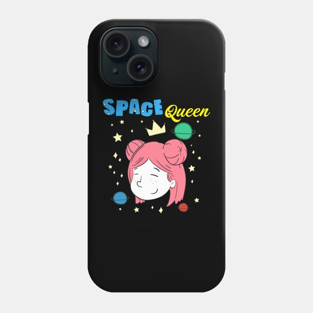 Cute Space Queen Exploring Outer Space Astronaut Phone Case by theperfectpresents