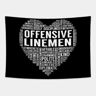 Offensive Linemen Heart Tapestry