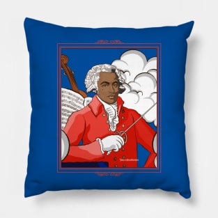 Portrait of Joseph Bologne Blue White Red Pillow