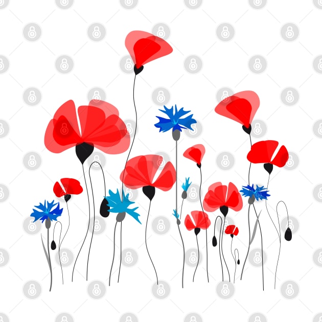 Poppies & Cornflowers #RBSTAYCAY #Redbubble by Artskratch