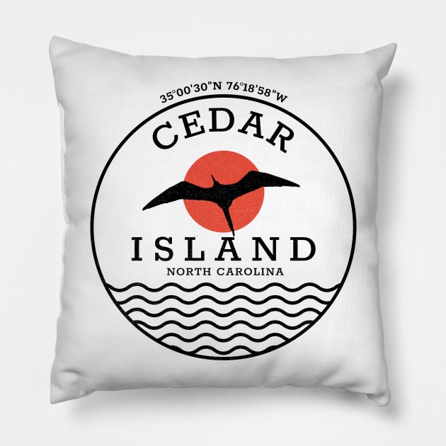 Cedar Island, NC Summertime Vacationing Sunrise Seagull Pillow by Contentarama