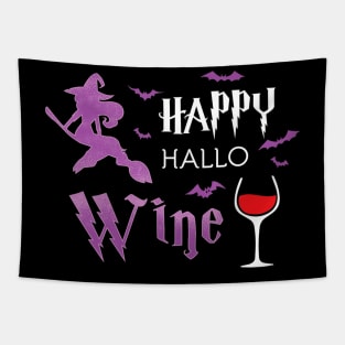 Broomstick Witch Happy Hallo Wine Halloween Gifts for Women Tapestry