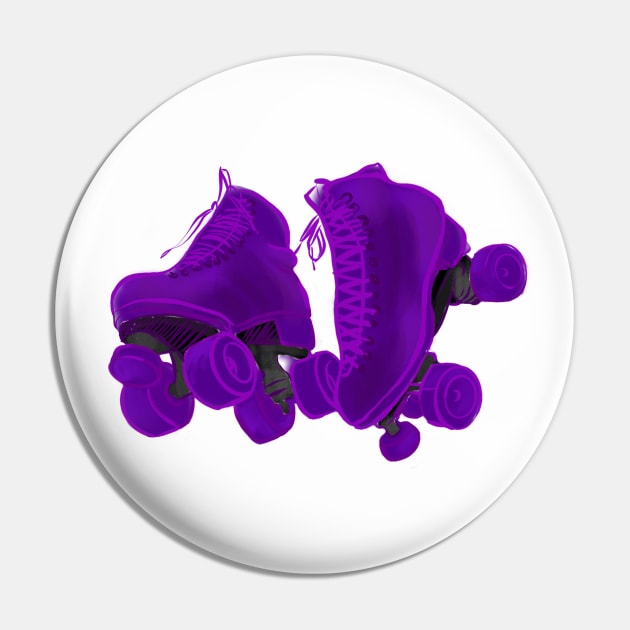 Purple Roller Skates Pin by Mauve and Muse