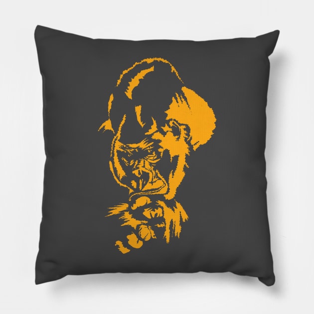 Original Thinker - orange Pillow by TommyArtDesign