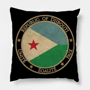 Vintage Republic of Djibouti Africa African Flag Pillow