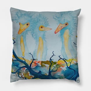 Baby Herons - birds in nest Pillow