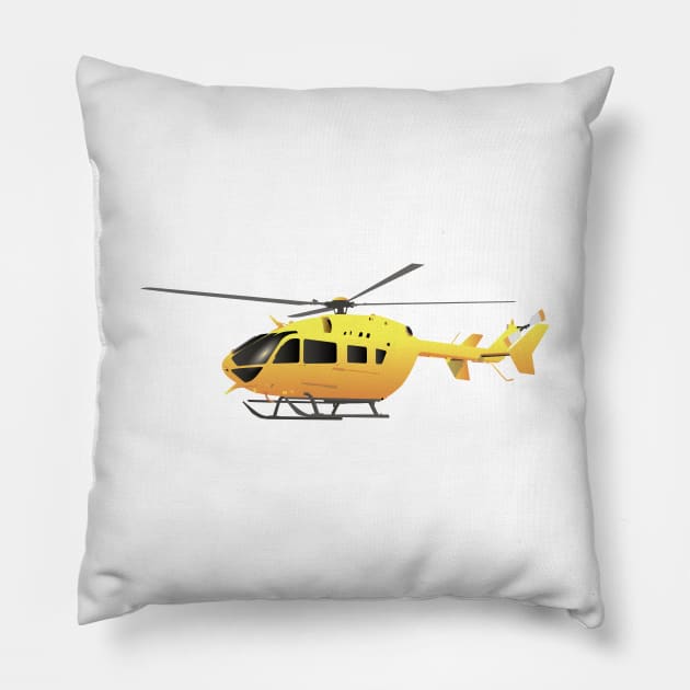 Yellow Modern Helicopter Pillow by NorseTech