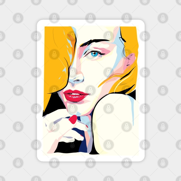 Blonde Girl Mesmerize Magnet by Wulfland Arts