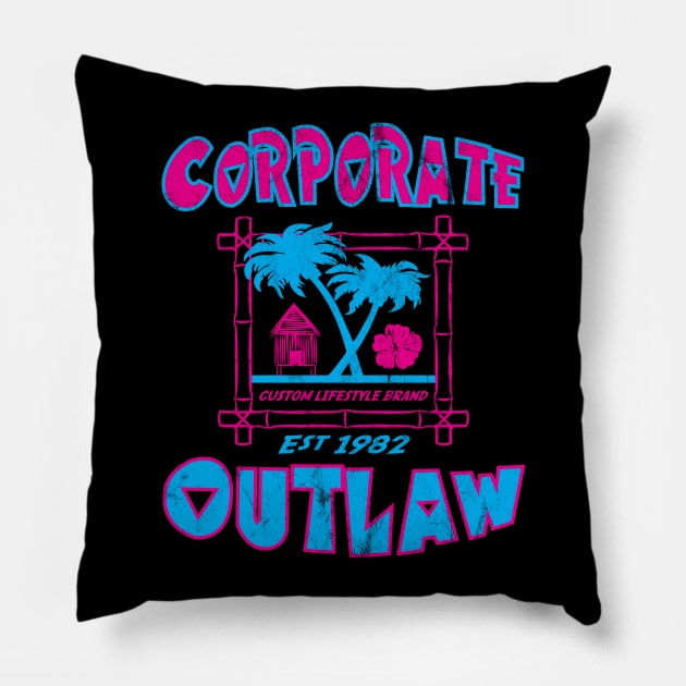 Eternal Entrepreneur : Corporate Outlaw - Tropical Pillow by FOOTBALL IS EVERYTHING