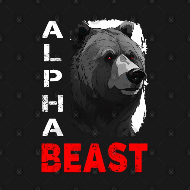 Alpha Animal Fierce Grizzly Bear - Anime Shirt by KAIGAME Art