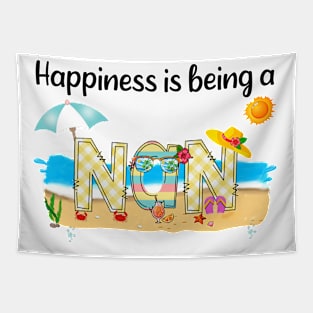 Happiness Is Being A Nan Summer Beach Happy Mother's Tapestry