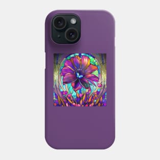 Stained Glass Purple Flower Phone Case