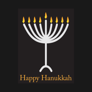 Happy Hanukkah greeting with Menorah illustration T-Shirt