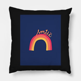 Smile Rainbow Inspirational Quote Pillow