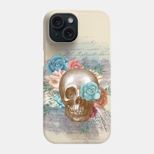 Blue Rose Boho Skull Phone Case