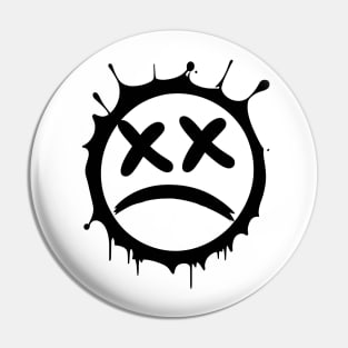 Graffiti sad emoticon | Sprayed smiley emoji Pin