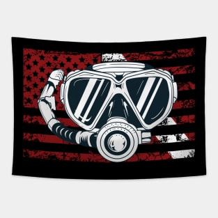 American Flag Scuba Diving Gift Dive Flag Diver Down Flag Tapestry