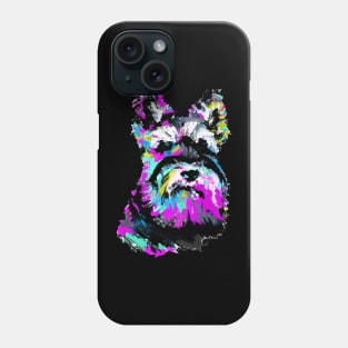 Schnauzer Minimal Gouache Ink Painting Artwork Phone Case