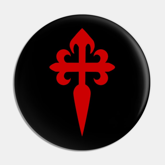 Cross of Saint James Santiago Red Cross on black background Pin by Brasilia Catholic