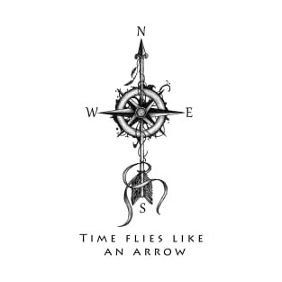 Time flies like an arrow - compass with arrow (tattoo) T-Shirt