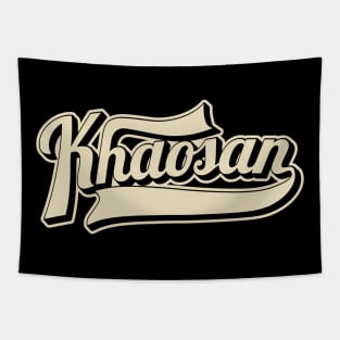 Khaosan Road Bangkok - Backpacker's Paradise | Vintage Lettering Logo Tapestry