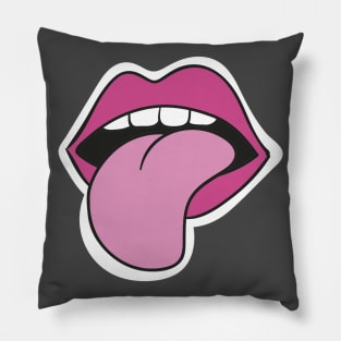 Lips Tongue Teeth Pink Lipstik Lips T-Shir Sticker Rose Modern Gift Pillow