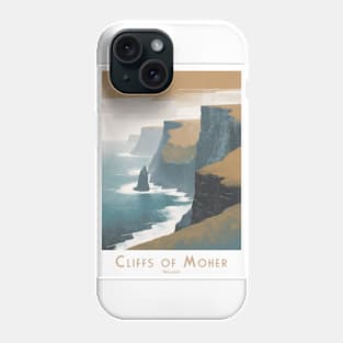 Misty Cliffs of Moher Ireland Vintage Art Print Phone Case