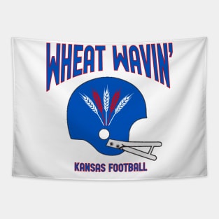 Wheat Wavin KU Football Tapestry