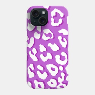 White Leopard Print Lavender Phone Case
