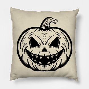 Grinning Jack O' Lantern (Black) Pillow