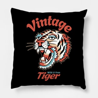 Vintage Tiger Wild & Free Pillow