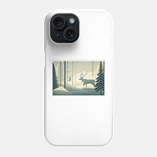 Papercut Deer in a Winter Wonderland Phone Case