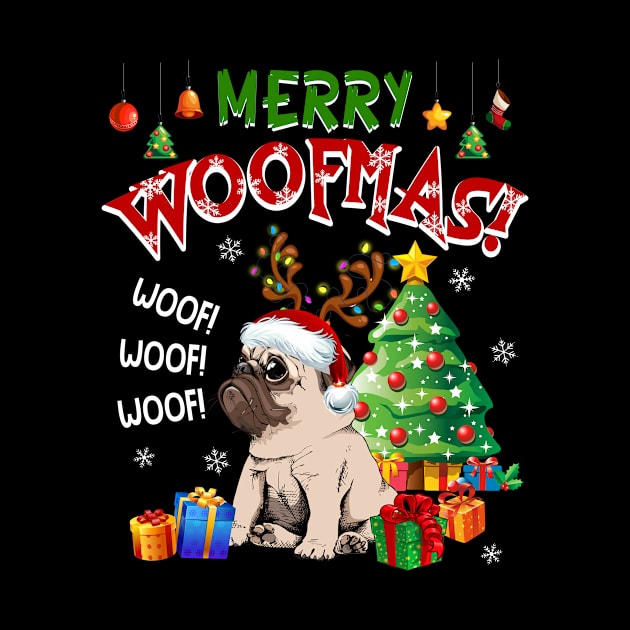 Pug Merry Woofmas Awesome Christmas by Dunnhlpp