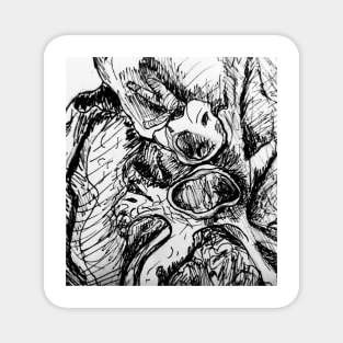 Lung Drawing Textile Patter Pen and Ink Magnet