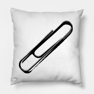 The Paperclip - black edition Pillow